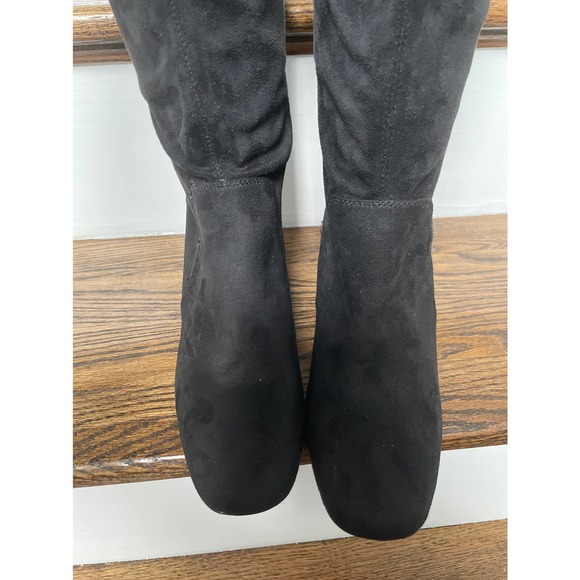 Mix No. 6 Black Over-the-Knee Boots with Glitter Heel - Picture 6 of 10